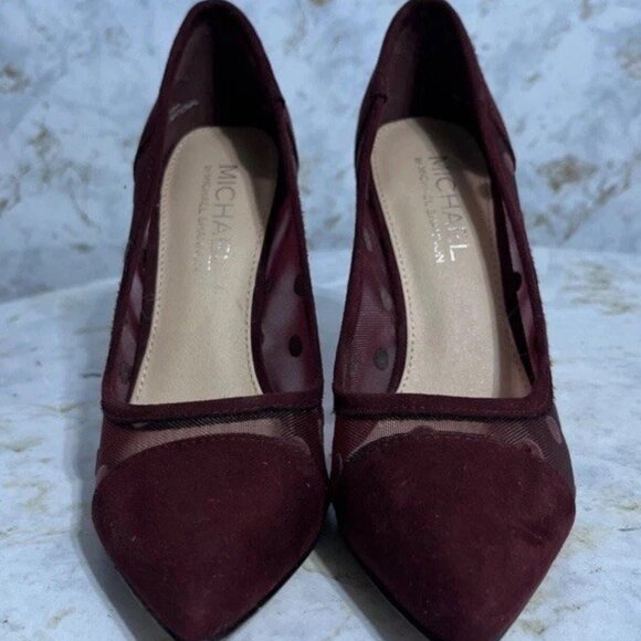 Michael Shannon Women’s Shoes Red/ Burgundy Heels - Picture 2 of 10